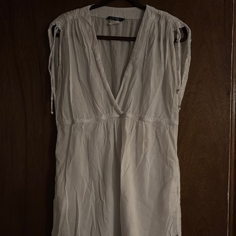 White swim cover up